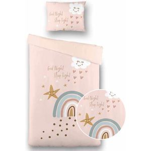 Kinderdekbedovertrek Sleepy Cloud - 140x200220 Cm Meerkleurig - Romantisch - Fresh And Co Kids - Dekbed-Discounter.nl