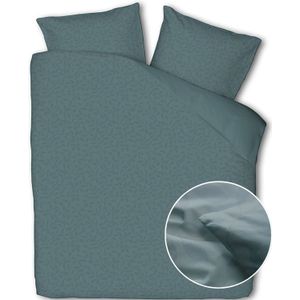 Dekbedovertrek Embossed Leafs - Donkergroen - Tweepersoons (200x200 Cm) - Groen Microvezel - Natuur & Bloemen - Luna Bedding - Dekbed-Discounter.nl