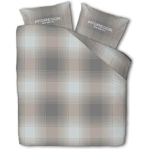 McGregor - Dekbedovertrek - Taupe Tartan - Katoen-Flanel - Eenpersoons 140x200 cm