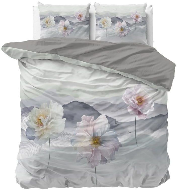 Sleeptime - Annique - Dekbedovertrek - Grijs - 100% Microperkal - 140x220 + 1 Kussensloop 60x70