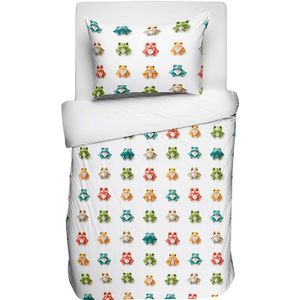 Sale: -40% | Kinderdekbedovertrek Katoen - 140x200 Cm Meerkleurig - Dieren - Fresh And Co Kids - Dekbed-Discounter.nl