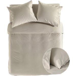 Dekbedovertrek Percale - Tweepersoons (200x200 cm) - Wit/ Rood/ Blauw/ Groen/ Grijs/ Zand Katoen - Dessin: Effen - Yellow Suites -