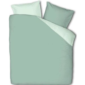 Dekbedovertrek Hotel Two Tone - Lits-Jumeaux (240x220 cm) - Groen Microvezel - Dessin: Effen - Fresh & Co