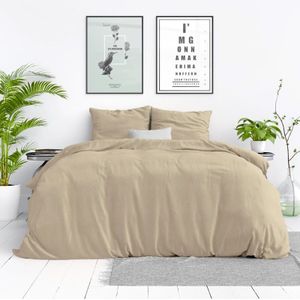Dreamhouse - Dekbedovertrek Stone Washed Sand - Beige - 200x200/220 + 2 Kussenslopen 60x70