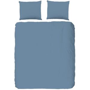 Dekbedovertrek Katoen - Eenpersoons (140x220 cm) - Wit/ Blauw/ Taupe/ Roze/ Zand Katoen-satijn - Dessin: Effen - HIP - Dekbed-Discounter.nl