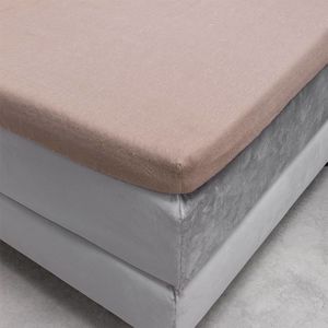 Hoeslaken Flanel - Topper - Taupe - 80x200 cm - Taupe - Fresh & Co