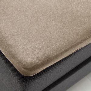 Hoeslaken Jersey - Topper - Taupe - 90x200 cm - Taupe - Fresh & Co