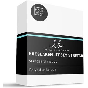 Hoeslaken - Jersey Stretch - 90x200 cm - Keuze Uit Meerdere Kleuren - Luna Bedding - Dekbed-Discounter.nl