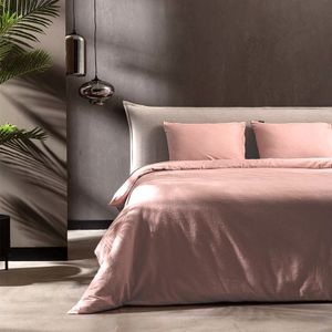 Sale: -30% | Dekbedovertrek Katoen Flanel - Uni - Zacht Roze - Eenpersoons (140x200 Cm) - Roze Katoen Flanel - Effen - Fresh And Co - Dekbed-Discounter.nl