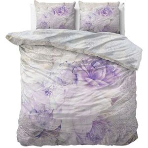 Dekbedovertrek Katoen-Satijn - Katrine White - Lits-Jumeaux (240x220 Cm) - Wit & Meerkleurig Katoen-satijn - - Manilla - Dekbed-Discounter.nl