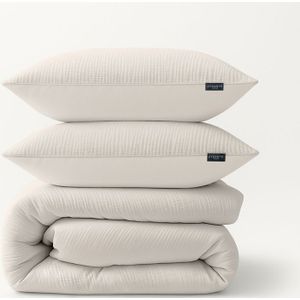 Dekbedovertrek Mousseline - Eenpersoons (140x200 cm) - Wit/ Bruin/ Taupe/ Grijs/ Roze/ Petrol/ Off-white Microvezel - Dessin: Effen - Zydante -