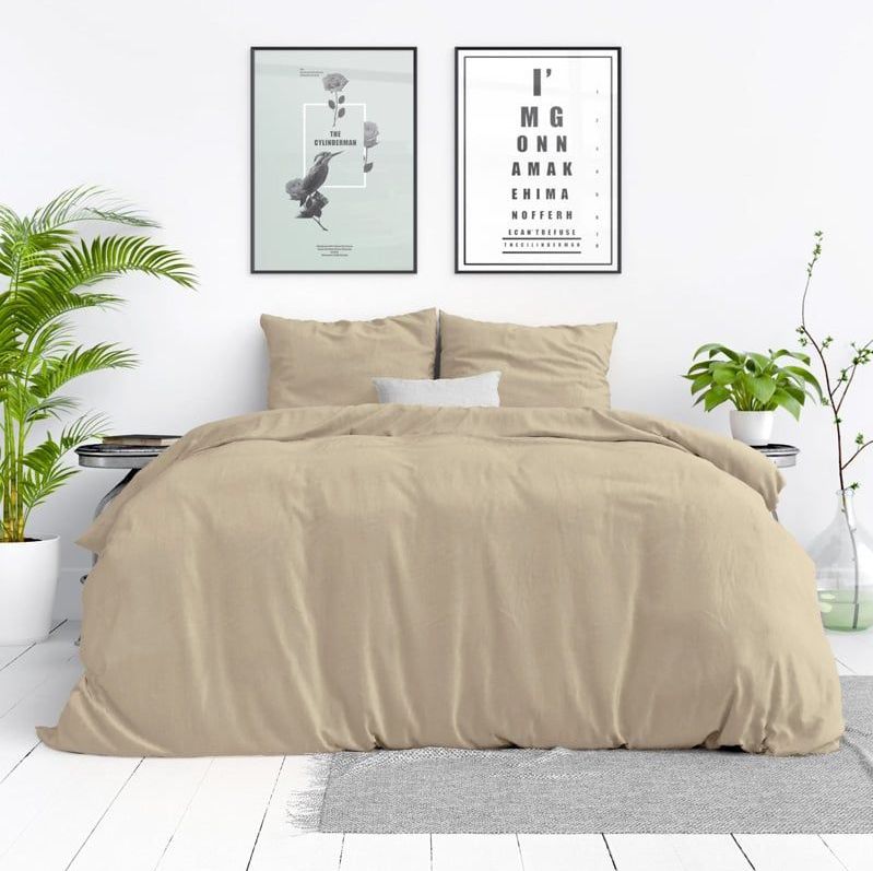 Dreamhouse - Stone Washed - Dekbedovertrek - Zand - 240 x 200/220 cm