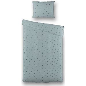 Kinderdekbedovertrek Katoen - 120x150 Cm Blauw & Meerkleurig - Stippen - Fresh And Co Kids - Dekbed-Discounter.nl