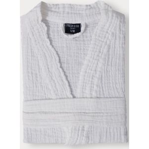 Sale: -30% | Badjas Mousseline Katoen - Wit - Dekbed-Discounter.nl