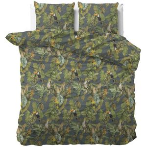 Dekbedovertrek Jungle Art - Eenpersoons (140x220 cm) - Meerkleurig Polyester-katoen - Dessin: Dieren - Sleeptime Elegance - Dekbed-Discounter.nl