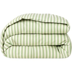 1+1 Gratis Wasbaar Easy Dekbed Zonder Overtrek - Zonder Overtrek - Streep - Groen - Dekbed-Discounter.nl