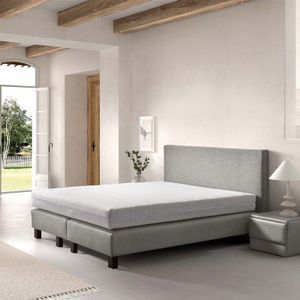 2-Persoons Boxspring Cloud Chill - Taupe/ Grijs/ Creme/ Antraciet/ Beige 180x210 cm - Pocketvering - Inclusief Topper - Dekbed-Discounter.nl