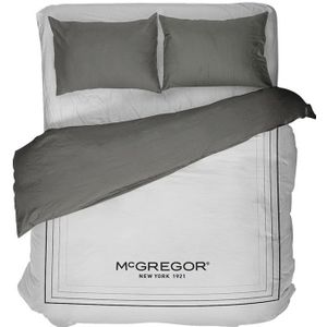 Dekbedovertrek McGregor - Eenpersoons (140x200 cm) - Wit Katoen - Dessin: Strepen - McGregor - Dekbed-Discounter.nl
