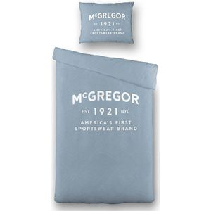 Dekbedovertrek McGregor Boston - Eenpersoons (140x240 cm) - Blauw Katoen - Dessin: Tekst - McGregor