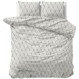 Dekbedovertrek Luka - Tweepersoons (200x200 Cm) - Groen Polyester-katoen - Ruiten - Sleeptime Classy - Dekbed-Discounter.nl