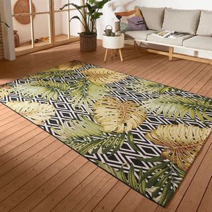 Buitenkleed Diamonds and Leaves maat: 165x80cm - materiaal: Polypropyleen - Dekbed-Discounter.nl