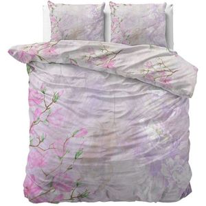 Dekbedovertrek Katoen-Satijn - Helena - Lits-Jumeaux (240x220 Cm) - Roze Katoen-satijn - - Manilla - Dekbed-Discounter.nl