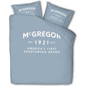 Dekbedovertrek McGregor - Lits-Jumeaux (240x240 cm) - Blauw Katoen - Dessin: Tekst - McGregor - Dekbed-Discounter.nl