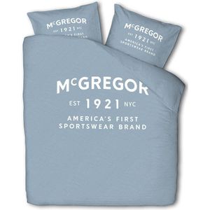 Dekbedovertrek McGregor - Katoen - Boston - Lichtblauw - Lits-Jumeaux (240x240 Cm) - Blauw Katoen - Tekst & Hotel Luxe - McGregor - Dekbed-Discounter.nl