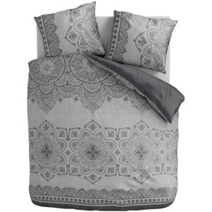 Sale: -60% | Dekbedovertrek Natural Mandala - Lits-Jumeaux (240x220 Cm) - Meerkleurig Microvezel - - Fresh And Co - Dekbed-Discounter.nl