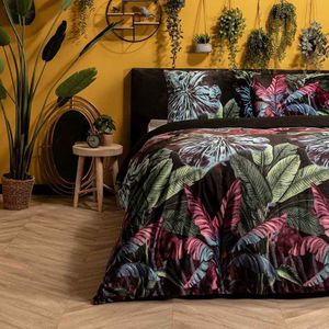 Dekbedovertrek Velvet Aurora Dekbedovertrek - Lits-Jumeaux (240x220 cm) - Meerkleurig Microvezel - Dessin: Bloemen, Natuur - Manilla -