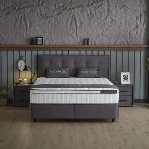 2-Persoons Boxspring met opbergruimte Modebedd - Antraciet 140x200 cm - Pocketvering - Inclusief Topper - Dekbed-Discounter.nl