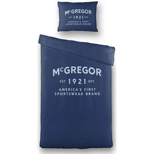 Dekbedovertrek McGregor Boston - Eenpersoons (140x240 cm) - Navy Katoen - Dessin: Tekst - McGregor