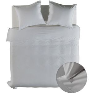 Dekbedovertrek - Lits-Jumeaux XL (260x200 cm) - Wit/ Taupe/ Grijs/ Roze/ Zand Katoen - Dessin: Effen - Yellow Suites - Dekbed-Discounter.nl