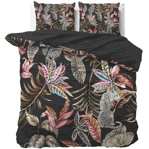 Dekbedovertrek - Beige - Flora - Lits-Jumeaux (240x220 Cm) - Katoen Satijn