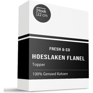 Topper - Hoeslaken - Katoen Flanel - Wit - Fresh and Co