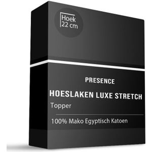 Topper Hoeslaken - Mako Jersey Katoen - 100x200cm - Antraciet - Presence - Dekbed-Discounter.nl