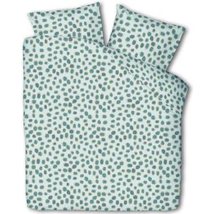 Dekbedovertrek Crazy Dots Dekbedovertrek - Tweepersoons (200x220 cm) - Wit & Groen 80% polyester 20% katoen - Dessin: Stippen - Luna Bedding -
