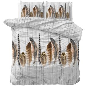 Sleeptime Classy - Urban Feathers - Dekbedovertrek - Groen - Tweepersoons 200x200 cm