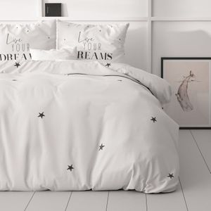 Dekbedovertrek Kinara Dekbedovertrek - Lits-Jumeaux (240x220 cm) - Wit Katoen - Dessin: - Sleeptime Elegance