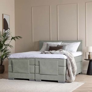 Elektrisch Verstelbare 2-Persoons Boxspring Julia - Groen 140x220 cm - Pocketvering - Inclusief Topper - Dekbed-Discounter.nl