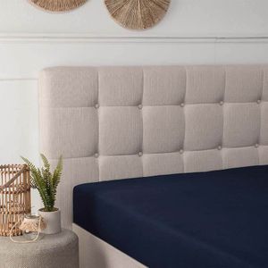 Hoeslaken - Bamboe Stretch - Navy - 180x200cm - Blauw - Fresh And Co - Dekbed-Discounter.nl