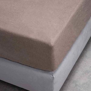 Hoeslaken Flanel - Taupe - 80x200 cm - Taupe - Fresh & Co