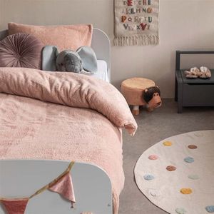 Fresh and Co - Dekbedovertrek Summer Teddy - Groen/ Grijs/ Roze/ Creme/ Antraciet/ Off-white - Microvezel - Effen