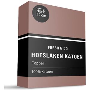 Fresh and Co - Topper Hoeslaken - Katoen - Verkoelend - Keuze Uit Meerdere Kleuren