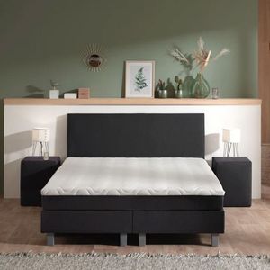 1-Persoons Boxspring Julia Relax - Zwart 90x200 cm - Pocketvering - Inclusief Topper - Dekbed-Discounter.nl