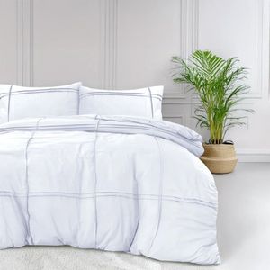 Dekbedovertrek Washed Tufted - Tweepersoons (200x220 cm) - Wit/ Blauw/ Groen/ Roze/ Antraciet Microvezel - Dessin: Effen - Sleeptime -