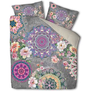 Dekbedovertrek Playful Paradise - Tweepersoons (200x200 cm) - Meerkleurig Polyester-katoen - Dessin: Bloemen, Natuur - Luna Bedding -