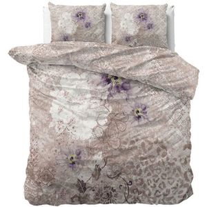 Dekbedovertrek Katoen-Satijn - Larina - Tweepersoons (200x200 Cm) - Wit & Meerkleurig Katoen-satijn - - Manilla - Dekbed-Discounter.nl