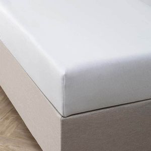 Bamboe Jersey Hoeslaken - Wit - 140x200 cm - Wit - Fresh and Co - Dekbed-Discounter.nl