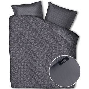 Dekbedovertrek Embossed Zebra - Lits-Jumeaux (240x220 cm) - Antraciet Microvezel - Dessin: Patroon - Zydante - Dekbed-Discounter.nl